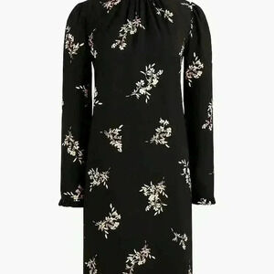 NWOT | J. Crew Floral 3/4 Sleeve Ruffle Neck Classy Shift Dress | Size 0